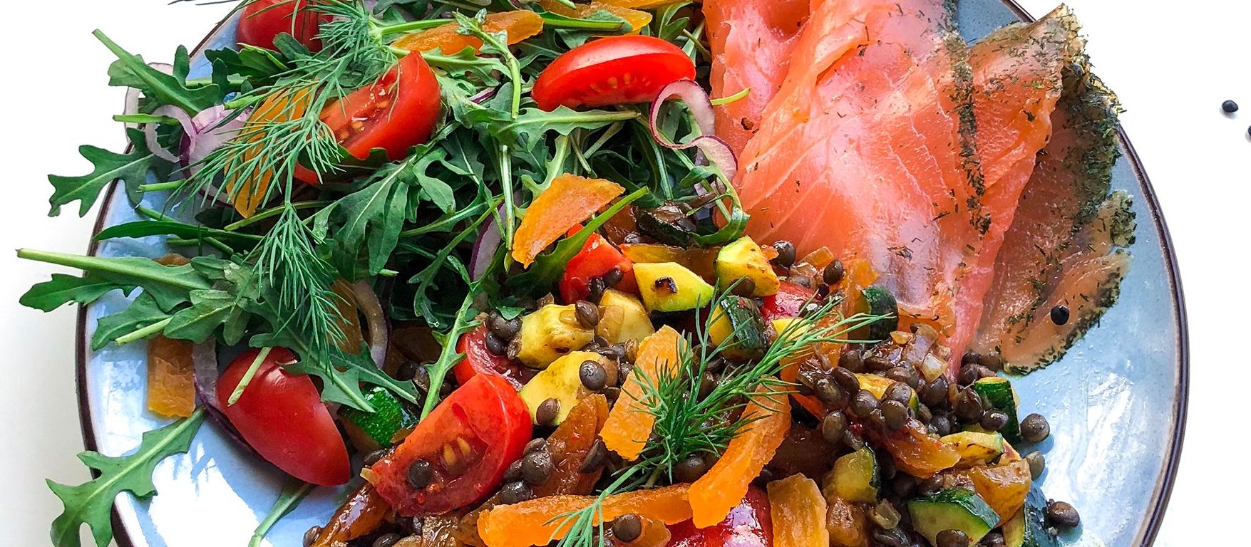 Belugalinsen-Salat mit Gravad Lachs